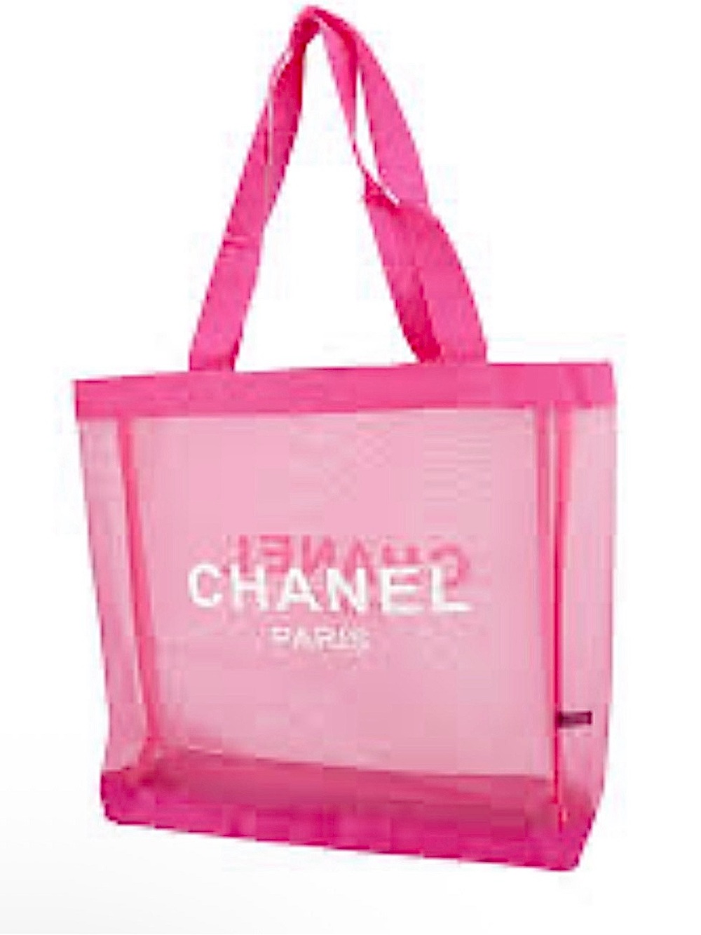 CHANEL Beauté Pink Mesh Tote Bag Beach Shopping Everything Bag *Brand New*